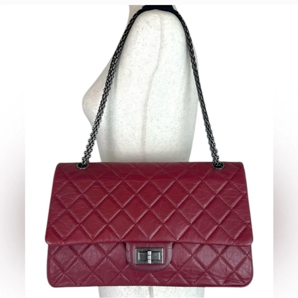 CHANEL Chanel Red Reissue 2.55 Flap Bag Quilted Aged Calfskin 227